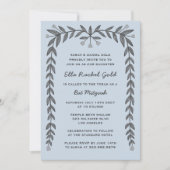 Floral Frame Custom QR Code Moderne BarBat Mitzvah Einladung (Vorderseite)