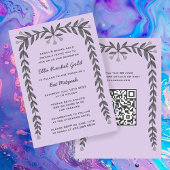 Floral Frame Custom QR Code Moderne BarBat Mitzvah Einladung