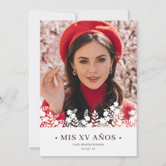 Floral Frame Elegant Spanish Photo Quinceañera