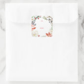 Floral Frame Poinsettia Geschenk Aufkleber (Tasche)