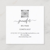 Floral Frame QR Code Logo Gold Garden Rosa Quadratische Visitenkarte (Rückseite)