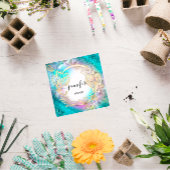 Floral Frame QR-Code Logo Quadratische Visitenkarte