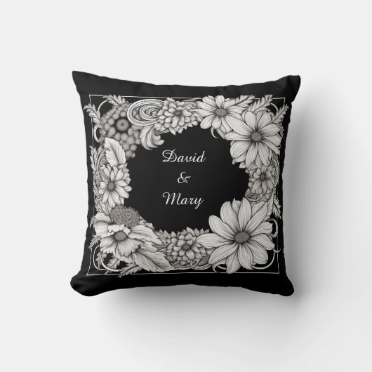 Floral Frame Throw Pillow Kissen (Vorderseite)