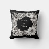 Floral Frame Throw Pillow Kissen