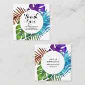 Floral frame watercolor  quadratische visitenkarte (Vorne/Hinten)