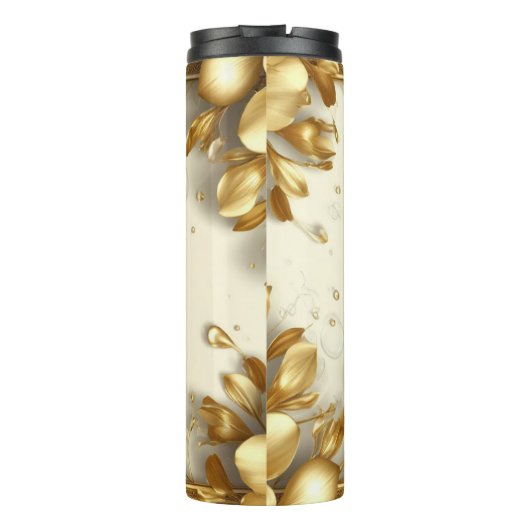 Floral Frame With Custom Name Thermosbecher (Rückseite)