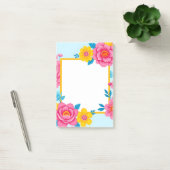Floral Frame with Vibrant Flowers Post-it Klebezettel (Büro)