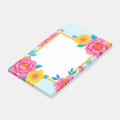 Floral Frame with Vibrant Flowers Post-it Klebezettel (angewinkelt)