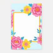 Floral Frame with Vibrant Flowers Post-it Klebezettel (Vorderseite)