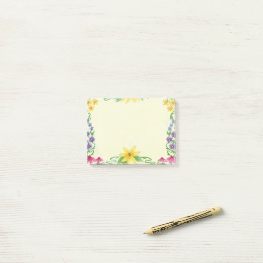 Floral Framed Note Pad Post-it Klebezettel (Auf Schreibtisch)