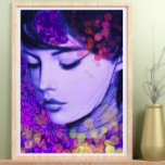Floral Frau Botanische Vintage Blume Pop Kunst Poster<br><div class="desc">Dieses Poster zeigt ein wunderschönes Frauengesicht mit einem Vintagen Hintergrund. Die Wahl des monochromen Blau für das Gesicht war, dem Poster Eleganz und Schnurrbart zu verleihen. Die Wahl der FLoral Frau Thema sollte trendy und stilvoll sein. Die Wahl des Vintagen Hintergrundes bestand darin, dem Poster Eleganz und Originalität zu verleihen....</div>