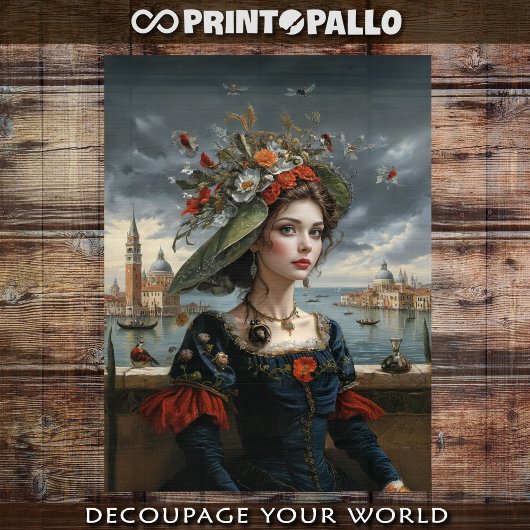 Floral Frau Renaissance in Venedig Seidenpapier