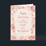 Floral Friend und ihr Geburtstag Karte<br><div class="desc">Glückliche Hochzeitstag-Karte für Freundin und ihren Ehemann mit schönen Vintagen rosa Aquarell-Blume,  und sentimental Vers.</div>