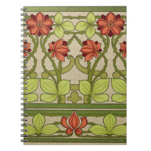 Floral Frieze Border im Jugendstil Notizblock