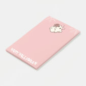 Floral Fright — Ghost with a Bouquet Post-it Klebezettel (angewinkelt)