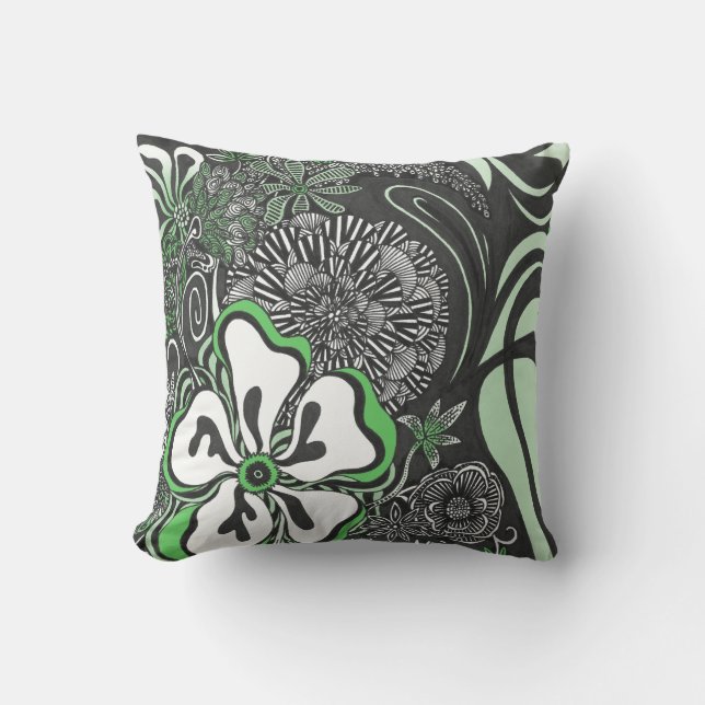 Floral Frill | Anpassbare Farbe | Kissen (Vorderseite)