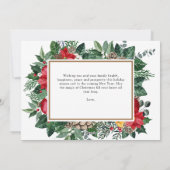 Floral Frohe Weihnachtsgrüße Foto Feiertagskarte (Rückseite)