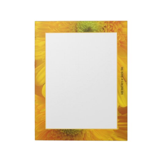 Floral fröhlich Gelbe Gerbera Notepad Notizblock (Rotiert)