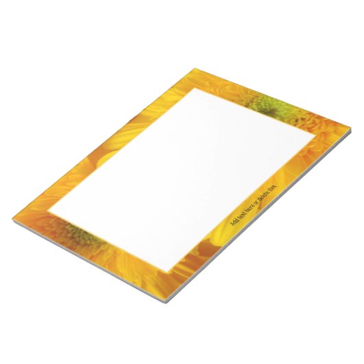 Floral fröhlich Gelbe Gerbera Notepad Notizblock (angewinkelt)