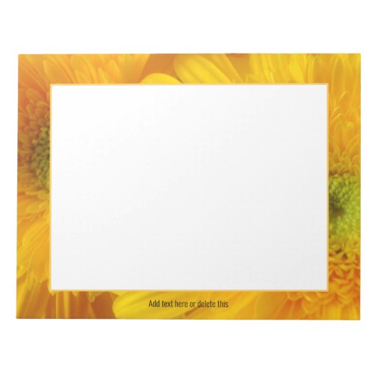Floral fröhlich Gelbe Gerbera Notepad Notizblock (Vorderseite)