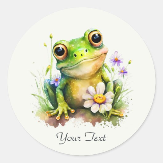 Floral Frosch Sticker (Vorderseite)