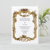 Floral & Fruit Baroque Rococo Color Wedding Einladung (Stehend Vorderseite)