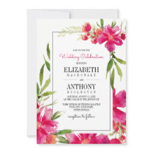 Floral Fuchsia | Grün | Black Stripes Wedding