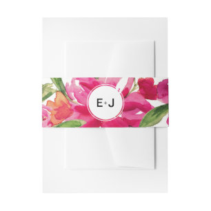 Floral Fuchsia   Hochzeitsfeiern mit grüner Wasser Einladungsbanderole