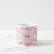 Floral Fuchsia Pink Aquarellfarbenmonogramm
