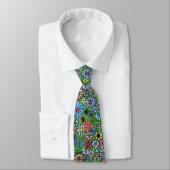"Floral Fun #2" Blumengarten Neck Tie Krawatte (Gebunden)