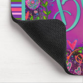 Floral Fun Bliss Moderne Strip-Inspirivity Mousepad (Ecke)
