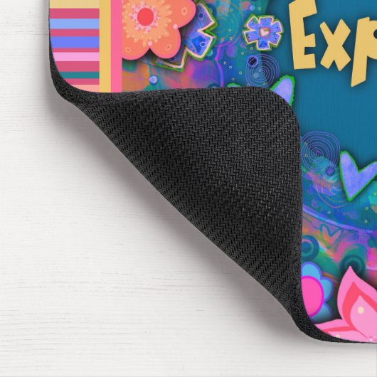 Floral Fun Exploration Stripe Inspirivity Maus Mousepad (Ecke)