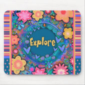 Floral Fun Exploration Stripe Inspirivity Maus Mousepad (Vorne)