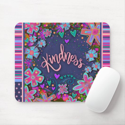 Floral Fun Kindness Strip Inspirivity Mouse Mousepad (Mit Mouse)