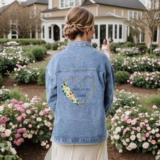 Floral Fun Mode Denim Jacket Jeansjacke (Hochzeit Rückseite)