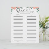 Floral Fun Musical Brautparty Spiel (Stehend Vorderseite)