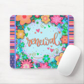 Floral Fun Renewal Modern Strip Inspirivity Mousepad (Mit Mouse)