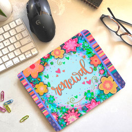 Floral Fun Renewal Modern Strip Inspirivity Mousepad