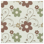 Floral Fun Retro Green Stoff (Nahaufnahme)