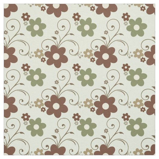 Floral Fun Retro Green Stoff (Muster)