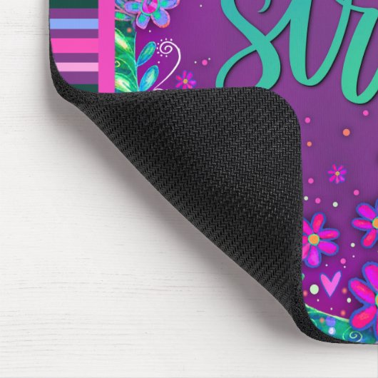 Floral Fun Stretch Modern Strip Inspirivity Mousepad (Ecke)