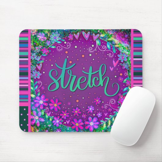 Floral Fun Stretch Modern Strip Inspirivity Mousepad (Mit Mouse)