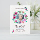 Floral Funeral Prayer Card Template Einladung (Stehend Vorderseite)