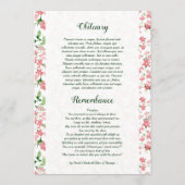 Floral Funeral Program Card Template  Programm (Rückseite)