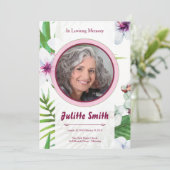 Floral Funeral Program Card Template Programm (Stehend Vorderseite)