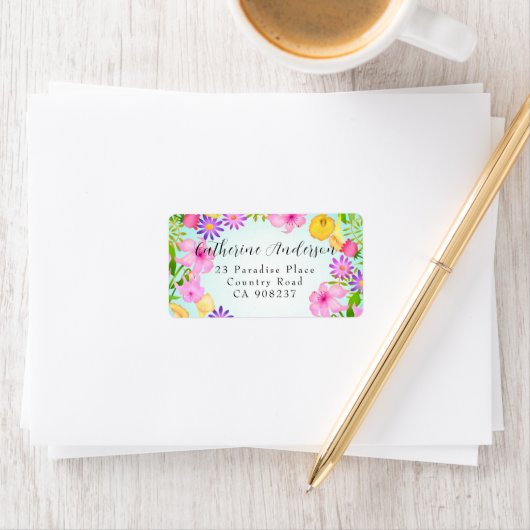 Floral Garden Address Label Adressaufkleber (Insitu)