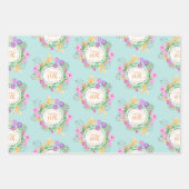 Floral Garden Aqua Geschenkpapier Set (Vorderseite)
