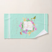 Floral Garden Aqua Monogram Handtuch Badhandtuch Set (Handtuch)
