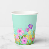 Floral Garden Aqua Pappbecher (Rückseite)