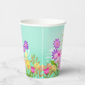 Floral Garden Aqua Pappbecher (Rechts)